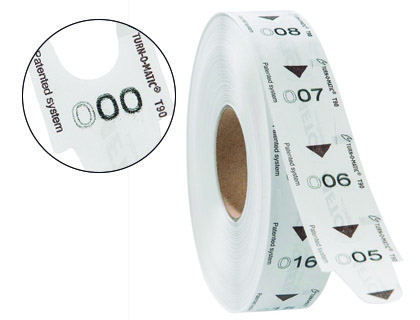 4000 tickets Turnomatic 31x67mm. color blanco